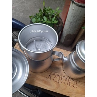 Phin pha cà phê, ấm pha cafe, phin nhôm pha cà phê 200gram