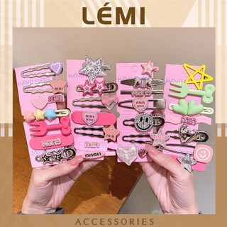 Sét 6 Kẹp Tóc Đính Đá Và Ngọc Trai Sang Chảnh, Nhiều Mẫu Mã Xinh Xắn, Thời Trang Hàn Quốc, Lemi Accessories
