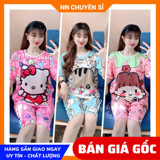 Đồ bộ nữ bò sữa Đồ bộ mặc nhà quần lửng Chất vải thun mềm mịn họa tiết cực xinh DBRBL SIZE M