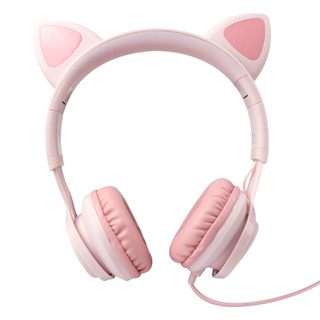 Tai nghe tai mèo, Cat ear Headphones - Hoco W36 - Pink, tích hợp micro, cản tiếng ồn, điều chỉnh âm lượng