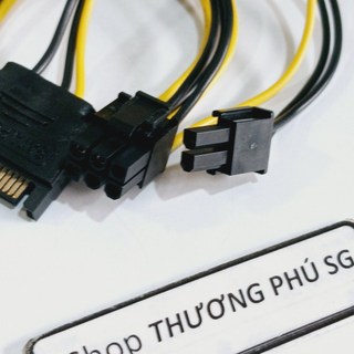 Cáp Sata ra 6 Pin / 8 Pin (2 đầu Sata) / (2 Pin rời tách 8 Pin thành 6 Pin) / Dài 15Cm