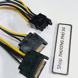 Cáp Sata ra 6 Pin / 8 Pin (2 đầu Sata) / (2 Pin rời tách 8 Pin thành 6 Pin) / Dài 15Cm