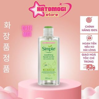 Nước hoa hồng simple [Dùng Là Mê-Hàng Auth] Nước hoa hồng Simple Kind to Skin Soothing Facial Toner (mẫu mới)