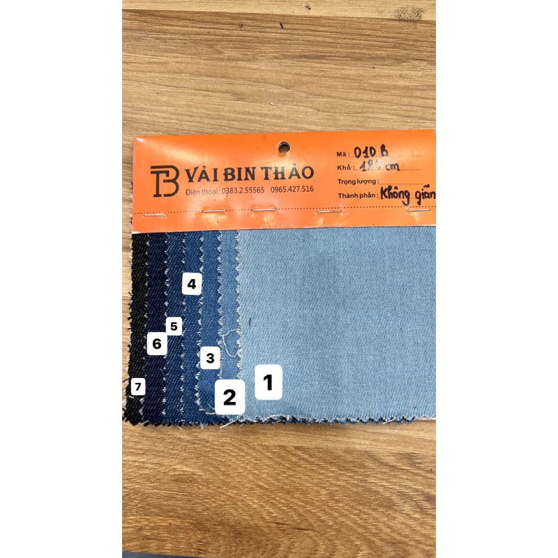 010B - vải bò Jeans không giãn đứng form