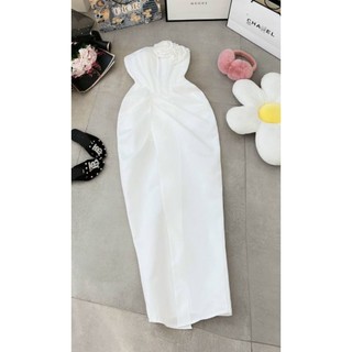 Freesize > ĐẦM  CÚP NGỰC BÈO HOA XẺ ĐÙI SANG CHẢNH