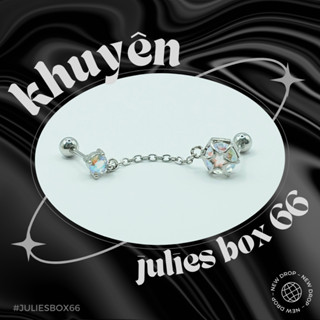   1 Chiếc   BẤM  Khuyên Tai Unisex Nối Galaxy AB Unisex Màu Bạc Đuôi Bi Không Gỉ Sét Bông Tai Julies Box 