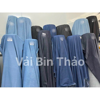 Vải bò jeans giãn mỏng vừa xanh và đen