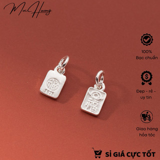 Charm bạc nhỏ khắc chữ phúc - mh865