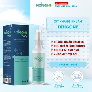 Xịt kháng khuẩn DIZIGONE spray 100ml - Kháng khuẩn dịu nhẹ, nhanh lành tổn thương, tái tạo da, ngăn ngừa sẹo