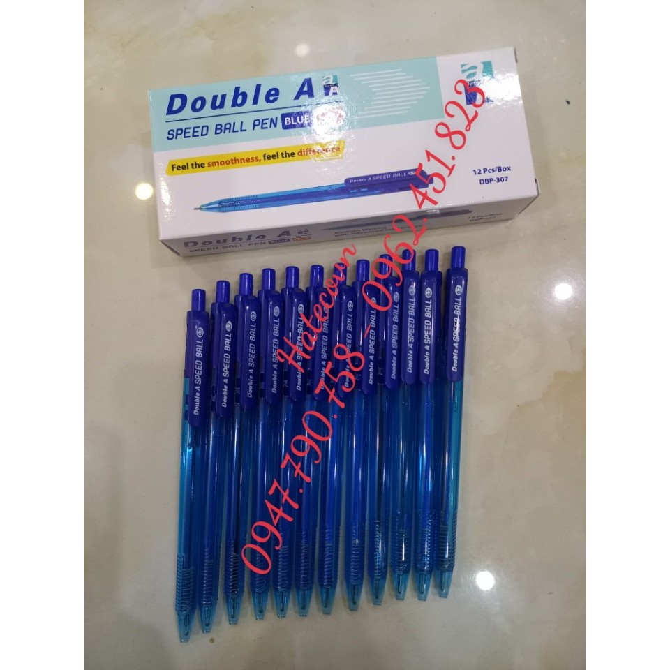 HỘP 12 CÂY bút bi Double A SPEED BALL 0,7mm NGÒI SIÊU ÊM BÚT ẤN ĐỘ INDIA