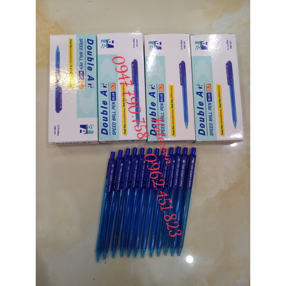 HỘP 12 CÂY bút bi Double A SPEED BALL 0,7mm NGÒI SIÊU ÊM BÚT ẤN ĐỘ INDIA