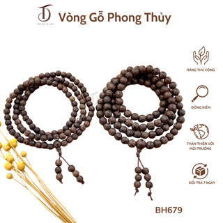 Vòng tay chuỗi trang 108 hạt gỗ mun đuôi công vân đẹp hahanco- tuấn đức mỹ nghệ