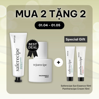  Combo PESTLO Kem chống nắng Saferecipe 50ml và Tinh chất Niacinamide 20 Serum 30ml