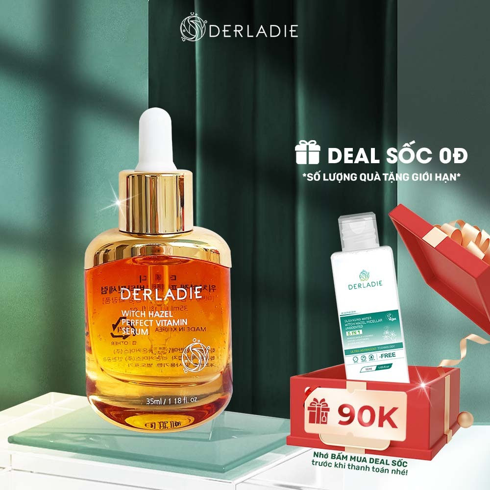 Serum Derladie Witch Hazel Perfect Vitamin Serum ngăn mụn, giảm thâm, làm đầy sẹo rỗ 35ml