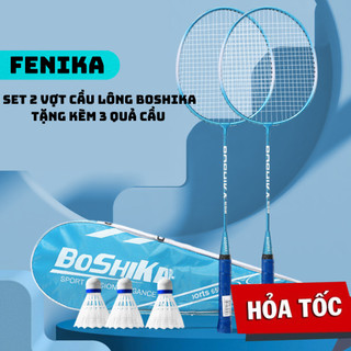 Set 2 Vợt Cầu Lông BOSHIKA Chính Hãng FENIKA Chất Lượng Cao tặng 3 quả cầu Bảo Hành 12 Tháng CL01