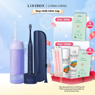 Combo Máy Tăm Nước Halio - Periwinkle Và Bàn Chải Điện - Midnight