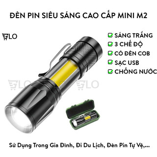 Đèn pin bỏ túi tập thể dục ,cắm trại , dã ngoại du lịch mini có zoom báo hiệu