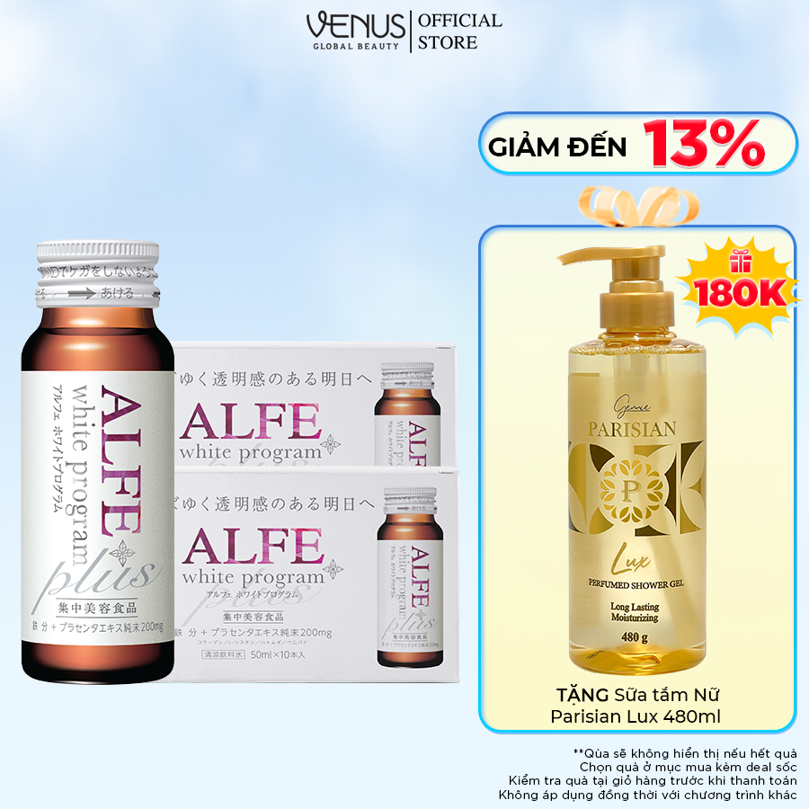 [COMBO 20 CHAI] Collagen uống ALFE White Program hỗ trợ giảm nám và sạm da Hộp 10 chai x 50ml - Chính hãng