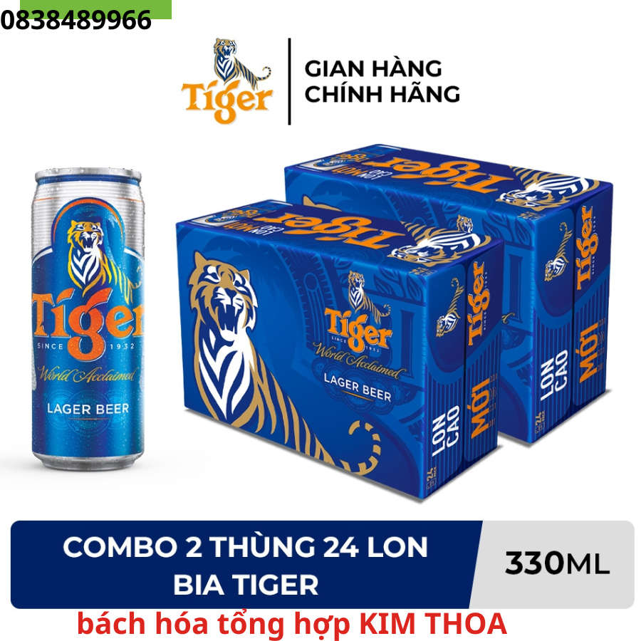 Bia Tiger cao thùng 24 lon 330ml/lon