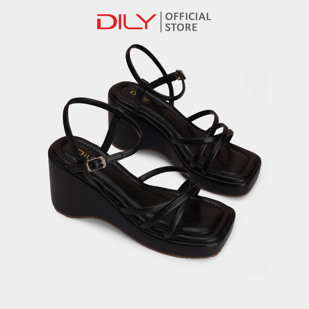 Giày sandal đế xuồng DILY quai mảnh đan chéo tinh tế, sandal đế xuồng mũi vuông êm chân AA0494
