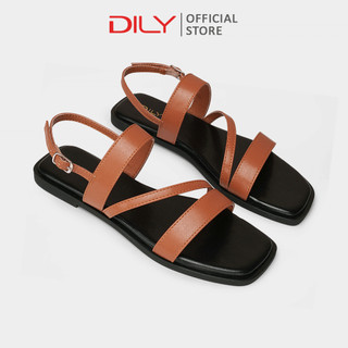 Giày sandal nữ DILY đế bằng mũi vuông thanh lịch, dép sandal bít hậu đế thấp tiện dụng cao 1.5cm AA0504