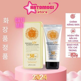 Kem chống nắng [Dùng Là Mê -Hàng Auth] Kem chống nắng 3W Clinic Intensive UV Sunblock Cream SPF 50 PA+++ 70ml