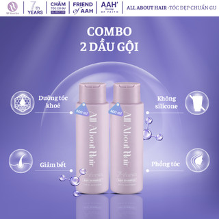 AAH Combo 2 Chai Dầu Gội Phồng Tóc - Biotin Shampoo All About Hair 400ml x2