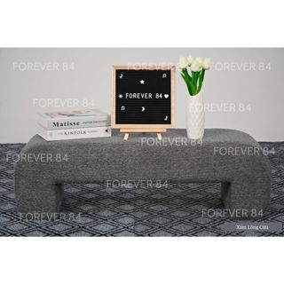  Ghế Băng Dài Chữ U Màu Xám Lông Cừu FOREVER 84 Ghế Chờ Sofa Mini 100x30x30CM - Bọc Mút Dày Dặn 