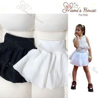 Chân váy bí -chân váy xoè bồng trắng/đen cho bé gái,chân váy bí ngô có quần bảo hộ cho bé gái fami's hous