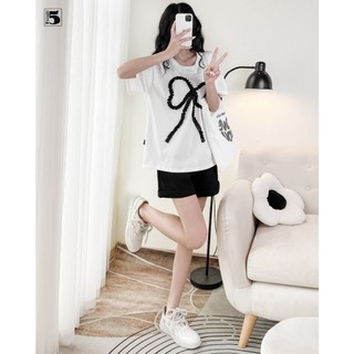 Áo thun ngắn tay, may nơ trước ngực Twenty.Five  TL03