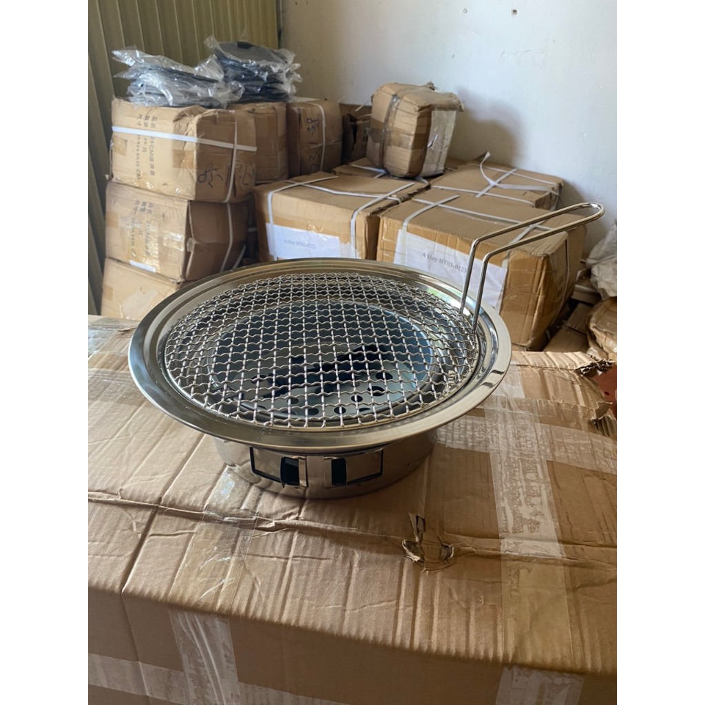 Bếp nướng than hoa Vỉ Tay Cầm inox304 Li8 Âm Bàn dày nhất thị trường Huycook88 Phù hợp cho Hàng Quán và Gia Đình