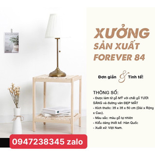 Kệ gỗ tab đầu giường 2 tầng thông minh gỗ thông mỹ nhập khẩu phong cách hàn quốc.