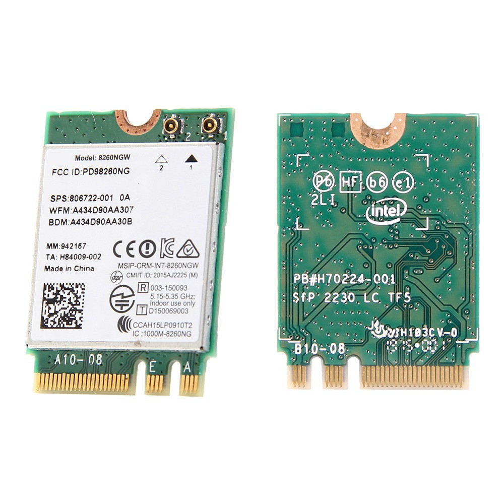 Card wifi 8260NGW băng tần kép - Intel® Wireless-AC 8260 (M.2/NGFF/2230 - PCIe)