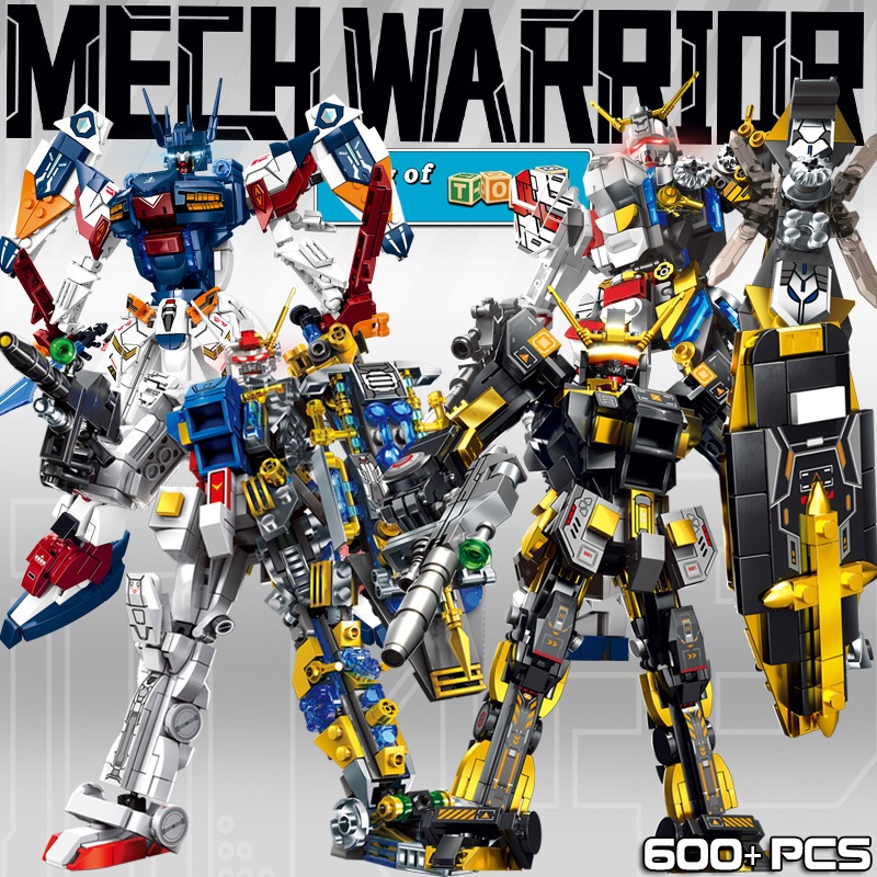 Đồ Chơi Lắp Ráp Kiểu Lego Mô Hình Robot Gundam Unicorn,Justice,Barbatos Mecha Warrior 11030-11033 Với 600+ PCS Cao 26cm
