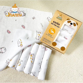 Sét 5 khăn sợi tre lụa manny kích thước 30x30cm