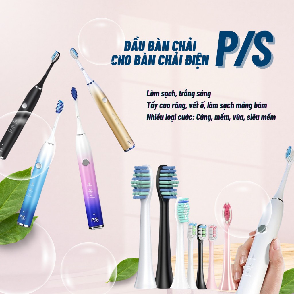 [HCM Deal sốc] - Set 3 đầu bàn chải thay thế máy đánh răng điện Cho máy P/S S100 Pro