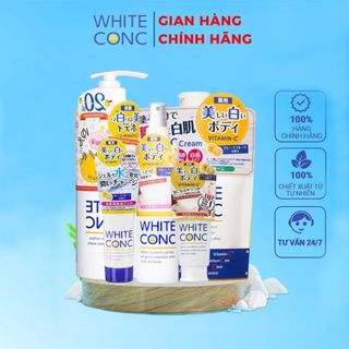 Combo White Conc gồm Sữa tắm hương Yuzu 600ml + Tẩy tế bào chết + Xịt dưỡng + Kem dưỡng ban ngày + Kem dưỡng ban đêm