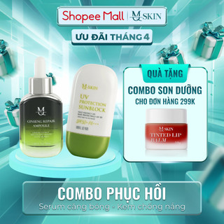  Combo P.hục H.ồi Da Sau Peel Kem Chống Nắng - Serum Căng Bóng MQ SKIN