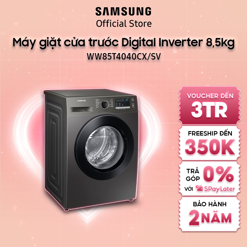 [Nhập ELSSDA254 giảm 15% đơn 1TR]Máy giặt Samsung cửa trước Digital Inverter 8,5kg (WW85T4040CX)_Miễn phí công lắp đặt