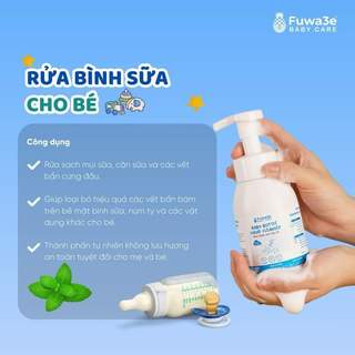Nước rửa bình sữa 300ml, xịt đồ chơi trẻ em fuwa3e
