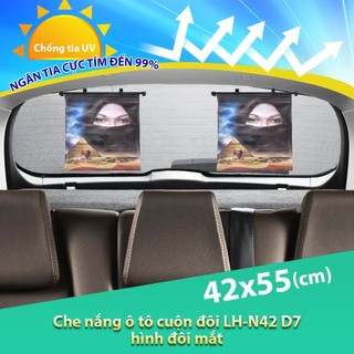 Combo 2 Tấm Che Nắng Ô Tô Cuộn Đôi CIND LH-N42 Nhiều Hình (42x55 cm) - Nhập Khẩu Chính Hãng