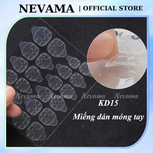 Miếng dán Silicone nail box Nevama Bộ 12 miếng dán móng tay siêu dính gắn móng tay giả chắc chắn KD15