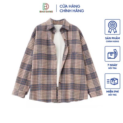 Áo sơ mi unisex nam nữ 6 màu chất vải caro dạ dày dặn thoải mái mẫu mới hót 2026 Bảo Đăng.