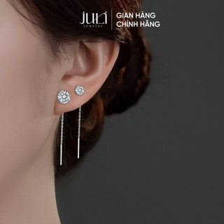 Bông tai 100% bạc trắng Ý trắng sáng lấp lánh, đính Kim Cương sang trọng không hoen gỉ| KT1033 JULI JEWELRY