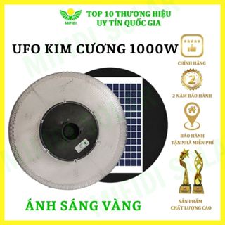 Đèn năng lượng mặt trời UFO Kim Cương 1000W chính hãng Mifidi Solar, đèn ánh sáng vàng - BH 2 năm