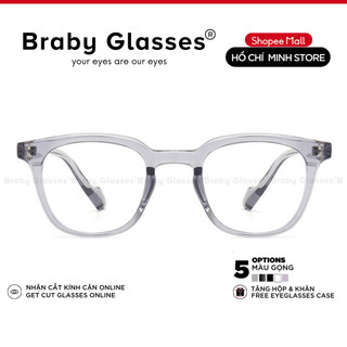 Gọng kính cận mắt vuông nam nữ Braby Glasses chất liệu nhựa acetate trẻ trung cá tính phù hợp mọi dáng mặt MK94