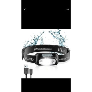 Đèn pha LED mini có thể sạc lại với cảm biến chuyển động cơ thể, đèn pin cắm trại, đèn đội đầu, đèn pin