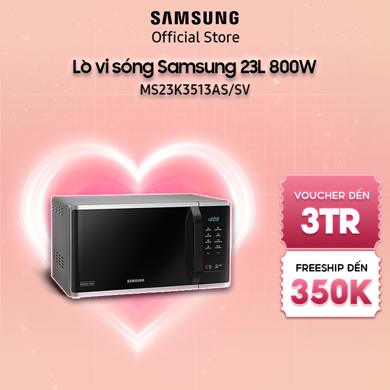 [Mã ELSSDA giảm 15% đơn 1TR] Lò vi sóng Samsung MS23K3513AS 23L 800W