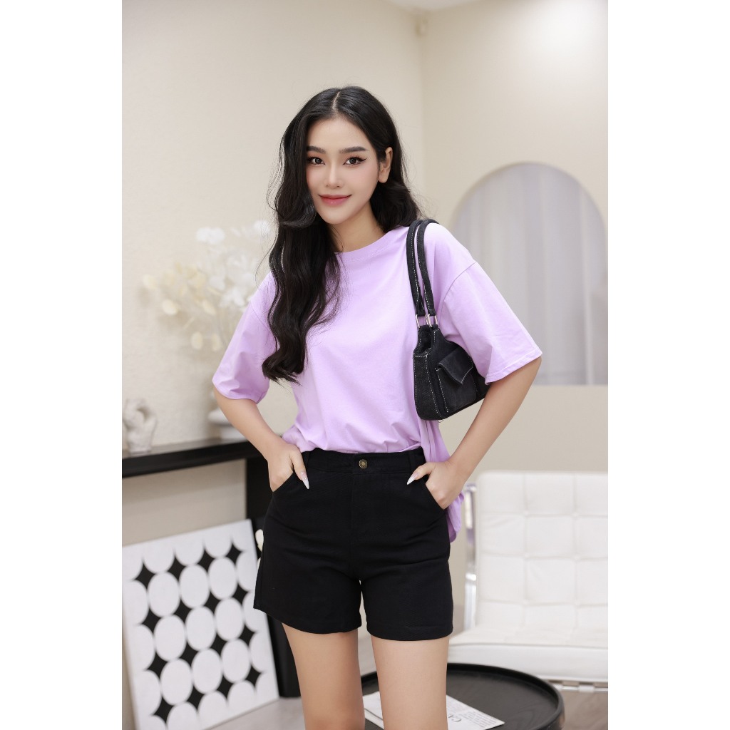 Quần sooc jeans đen basic SJW2651