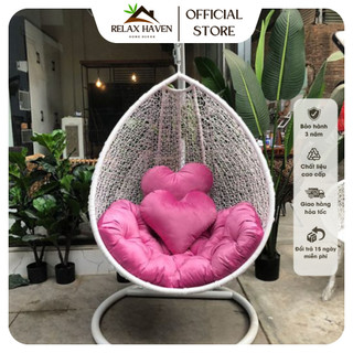 Xích đu giọt nước giả mây lõi thép cao cấp RELAX HAVEN Trang trí ban công sân vườn thư giãn đọc sách